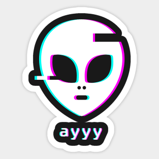 Ayyy - Aesthetic Meme Vaporwave Alien Sticker